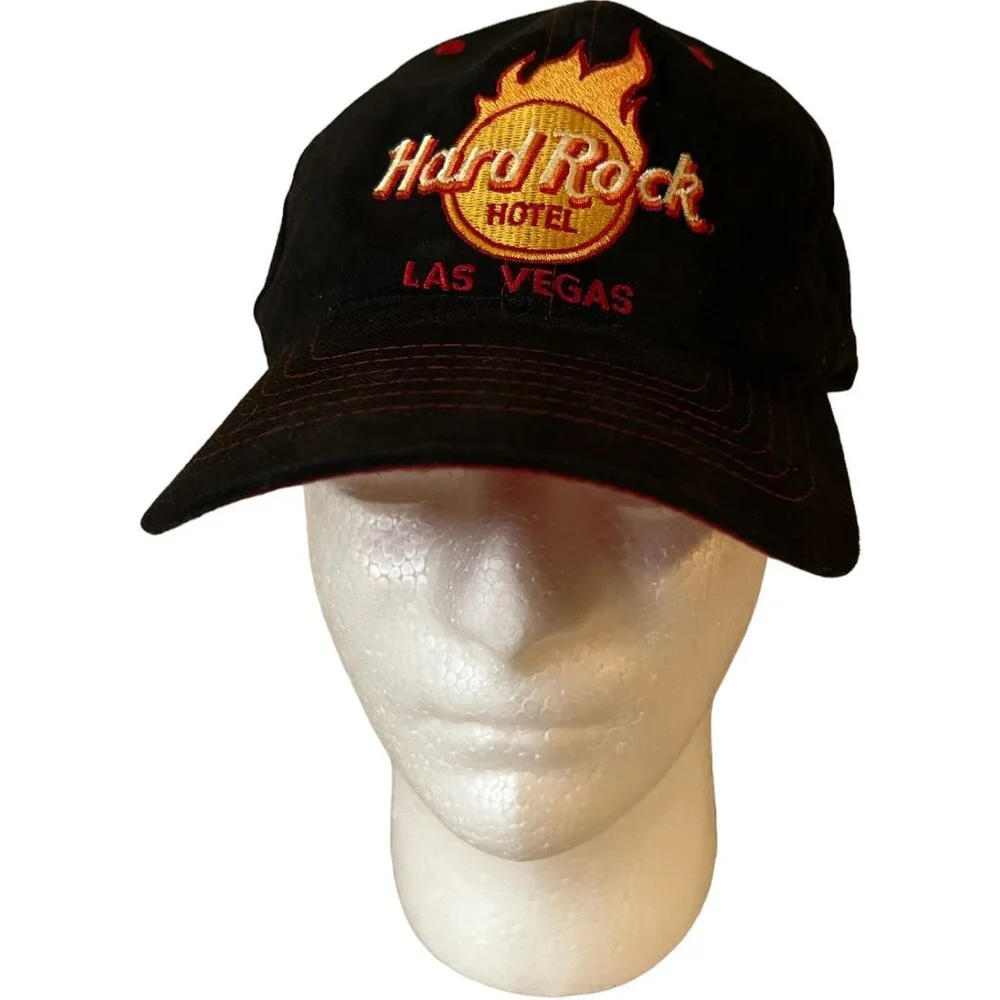 Hard Rock Hotel Las Vegas Sin City USA Baseball Hat Cap Hook And Loop Black